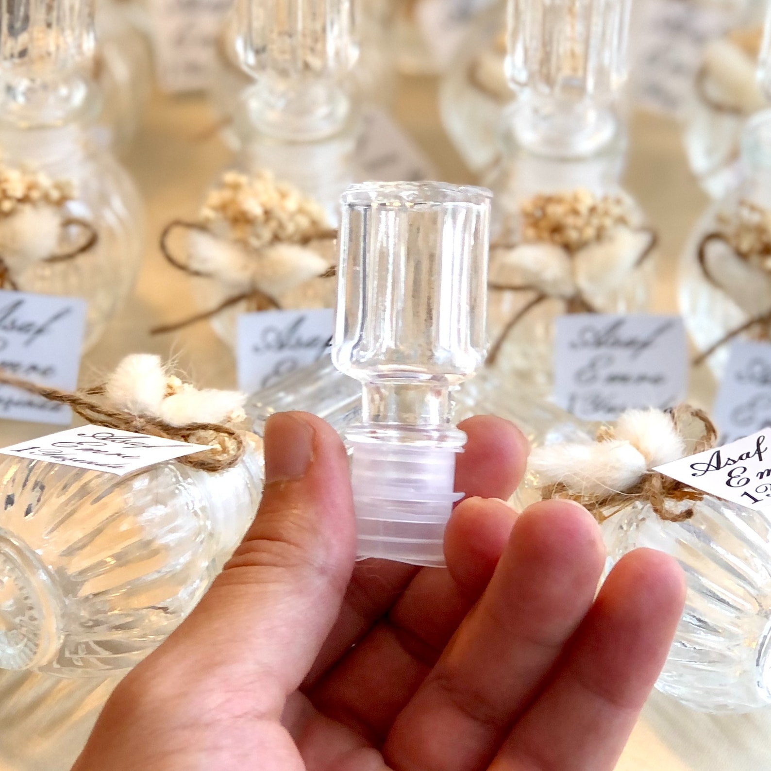Wedding Favors Empty Glass Cologne Bottles Designed With Dried Etsy