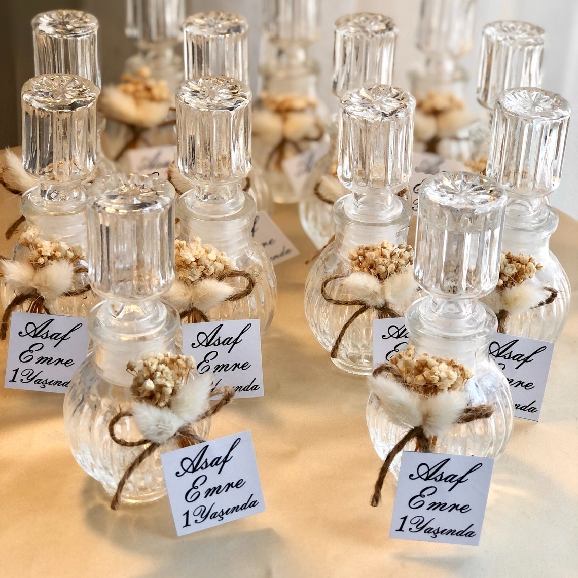 Wedding Favors Empty Glass Cologne Bottles Designed With Dried Etsy