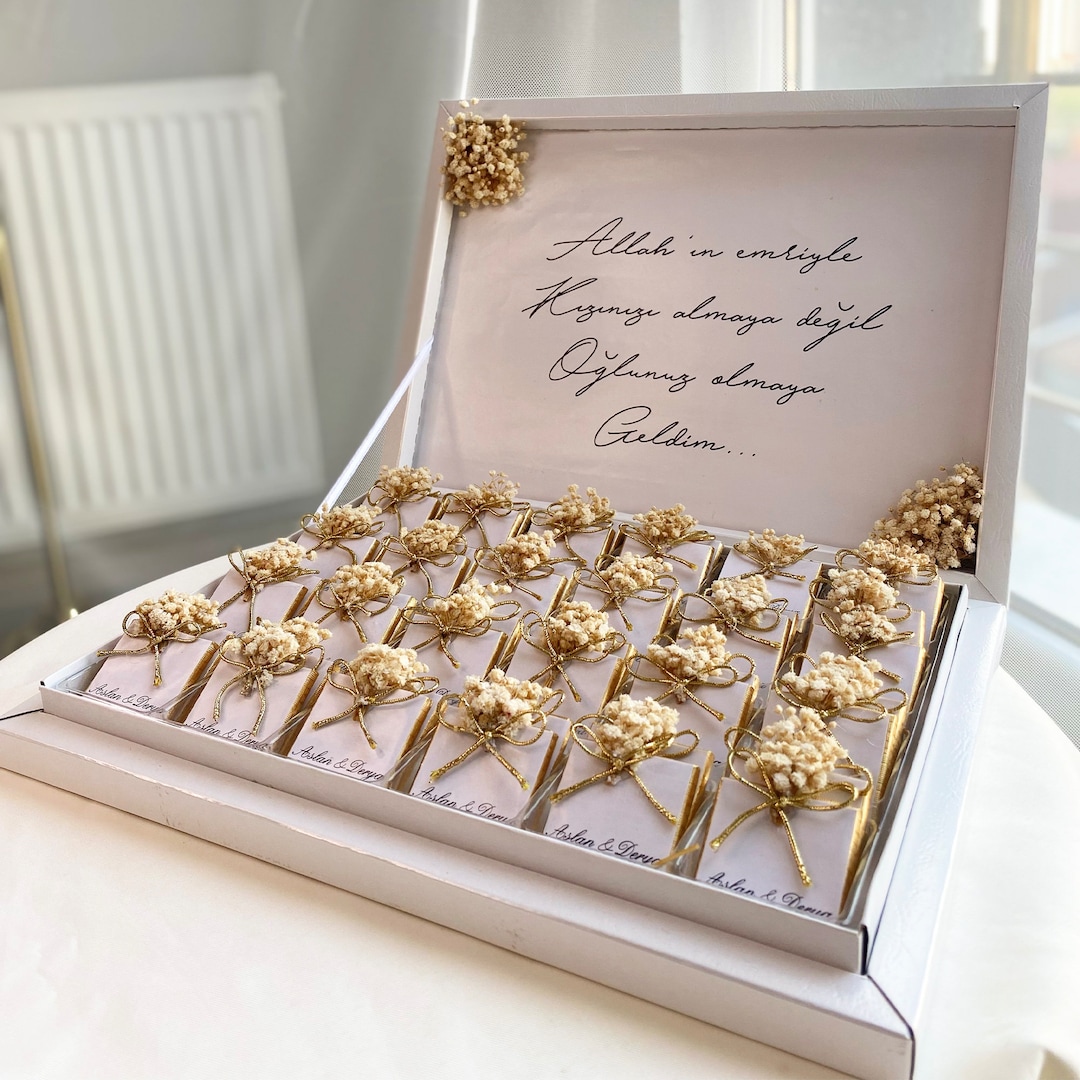 Wedding Chocolate Box, Wedding Chocolate Favors for Guest, Wedding