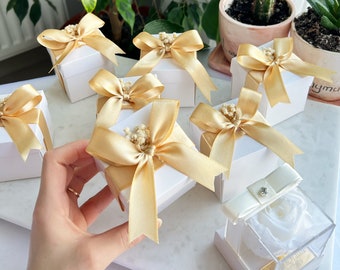 Personalized Preserved Rose, Clear Box, Wedding Party Favors