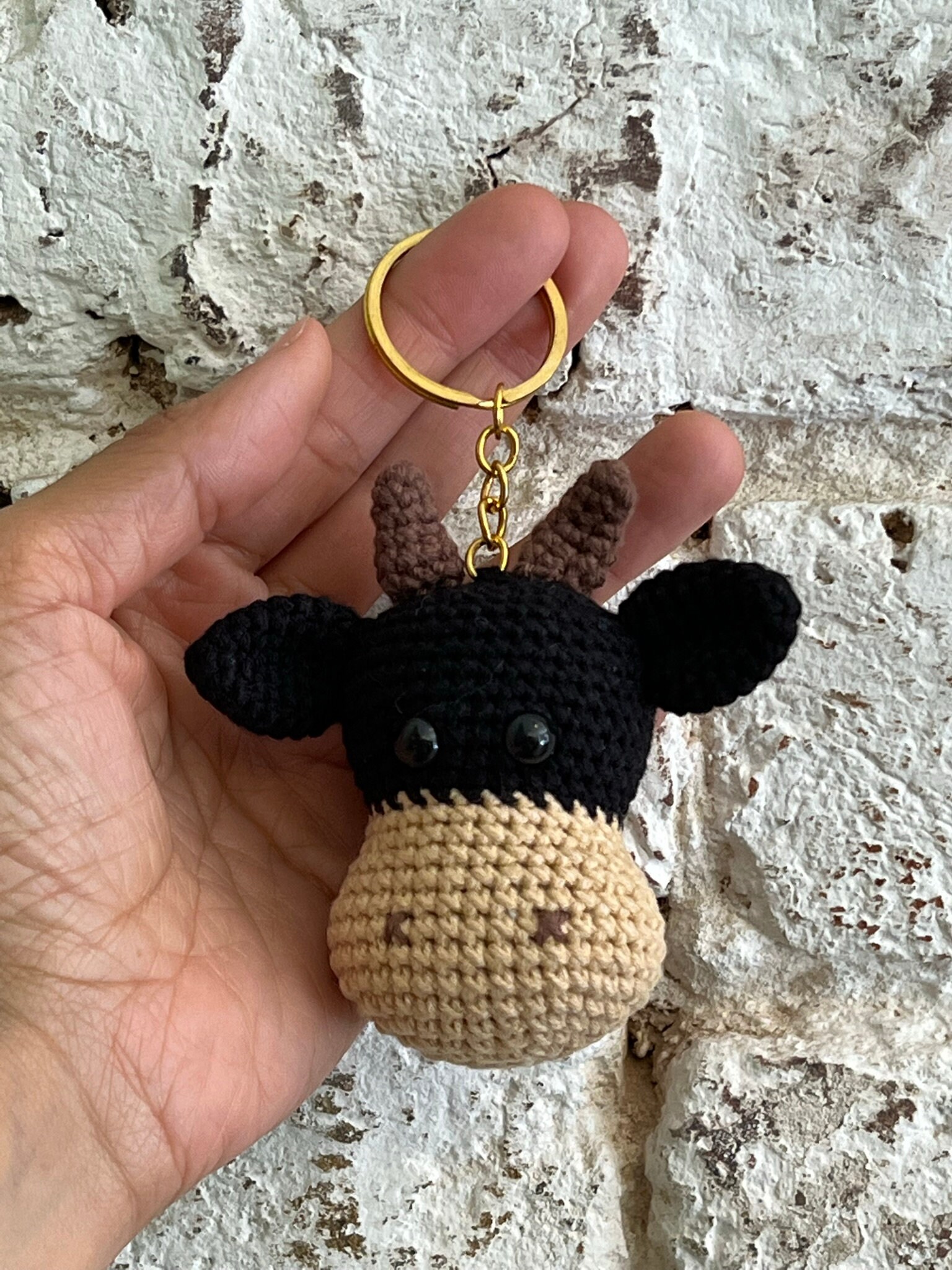 Cow Crochet Keychain / Amigurumi Brown Cow Keychain / Amigurumi / Gift