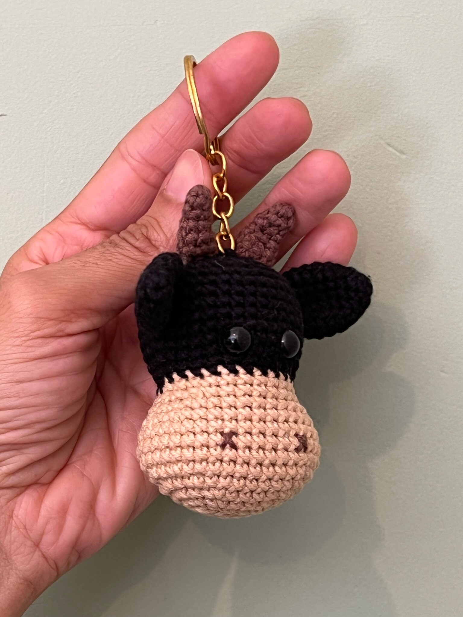 Cow Crochet Keychain / Amigurumi Brown Cow Keychain / Amigurumi / Gift