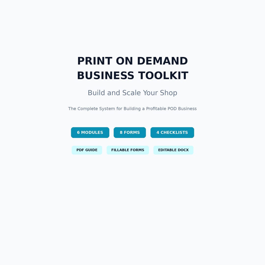 Pod Form.pdf Print on Demand Business Toolkit | POD Guide, Forms & Checklists (PDF ...