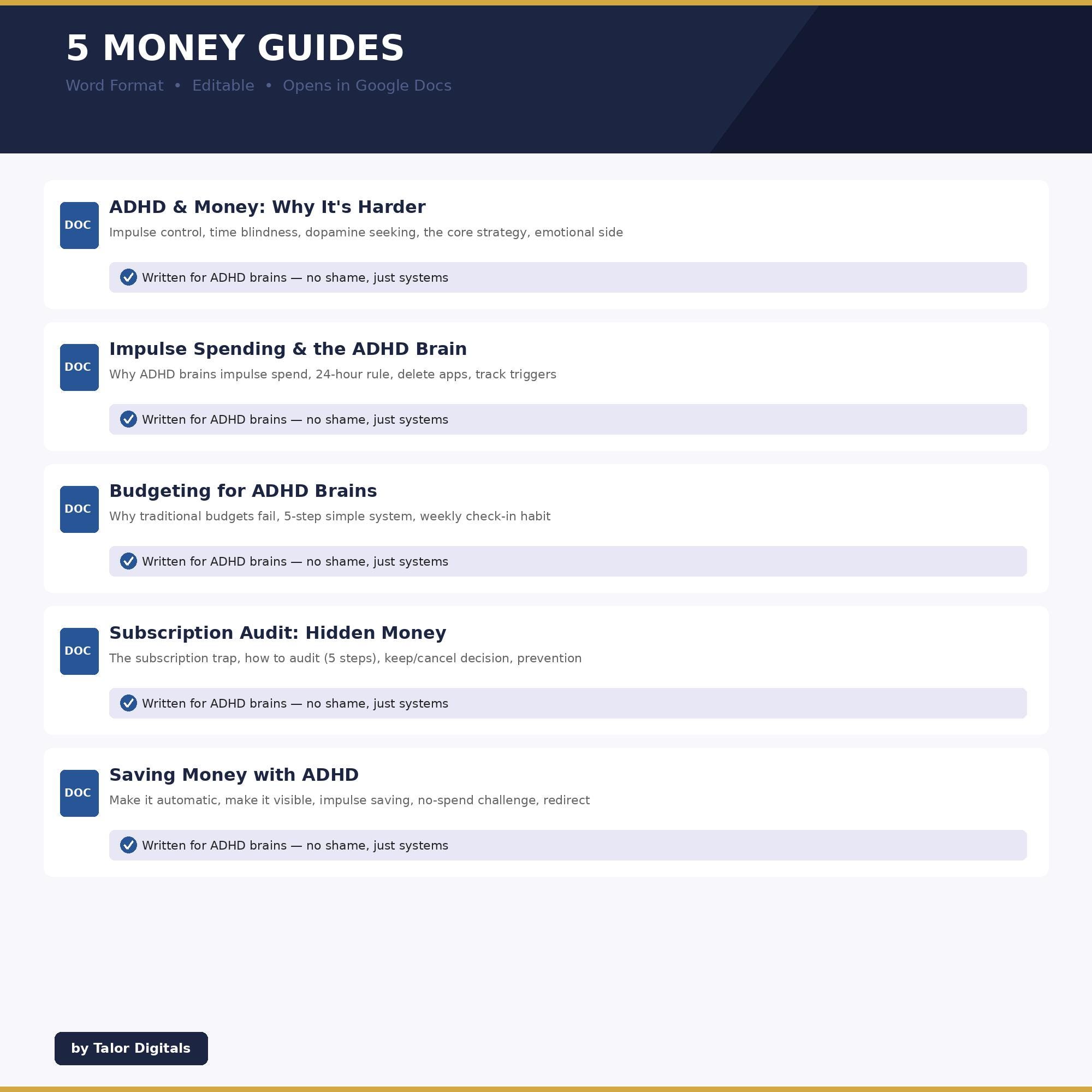 ADHD Finance Budget Kit 20 Files | Fillable PDF + Excel | Budget ...