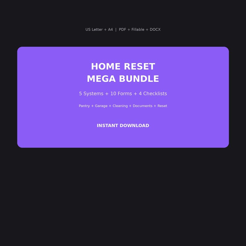 Home Reset Mega Bundle | Pantry Garage Cleaning Documents | Fillable PDF DOCX | US Letter A4 image 9