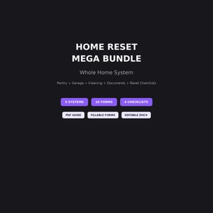 Home Reset Mega Bundle | Pantry Garage Cleaning Documents | Fillable PDF DOCX | US Letter A4 image 1