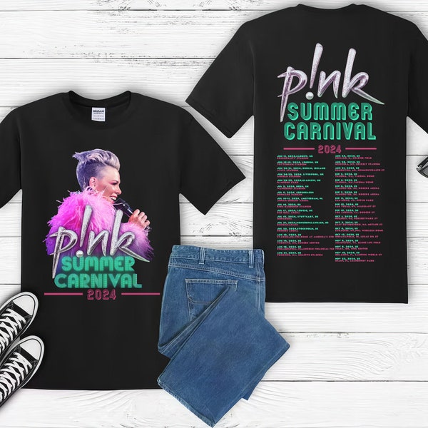 P!nk Pink Singer Summer Carnival 2024 Festival WORLD Tour camiseta Sudadera con capucha HoodyS-M-L-XL-XXL-3XL-4XL-5XL Hombres de gran tamaño Mujeres Unisex P5B6