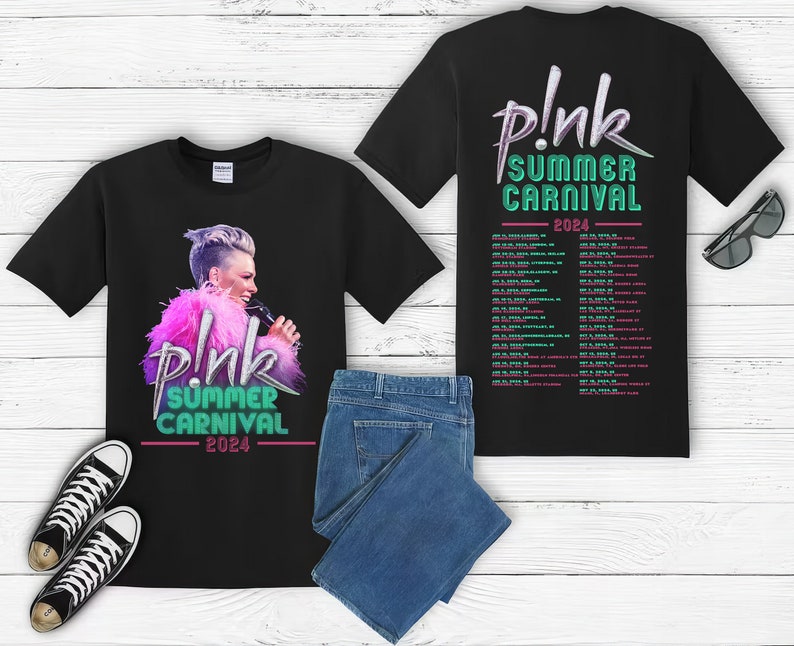 Pnk Pink Singer Zomer Carnaval 2024 Festival WORLD Tour T shirt Hoodie HoodyS-M-L-XL-XXL-3XL-4XL-5XL Oversized Mannen Vrouwen Unisex P5B6 afbeelding 1