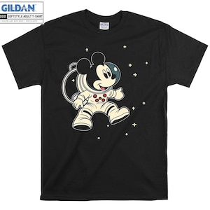 Camiseta de Mickey Astronauta con capucha para niños, bolso de mano, camiseta S-M-L-XL-XXL-3XL-4XL-5XL Gildan de gran tamaño para hombres y mujeres, Unisex A941