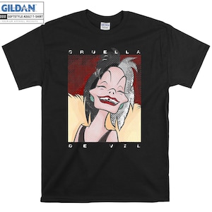Disney Dalmatians Cruella Smile T-shirt Hoody Kids Child Tote Bag Tshirt S-M-L-XL-XXL-3XL-4XL-5XL Gildan Oversized Men Women Unisex 6671