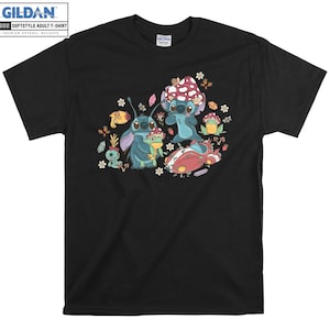 Stitch Disney Cottagecore T-shirt Sweat à capuche Enfants Enfant Sac fourre-tout Tshirt S-M-L-XL-XXL-3XL-4XL-5XL Gildan Surdimensionné Hommes Femmes Unisexe A974