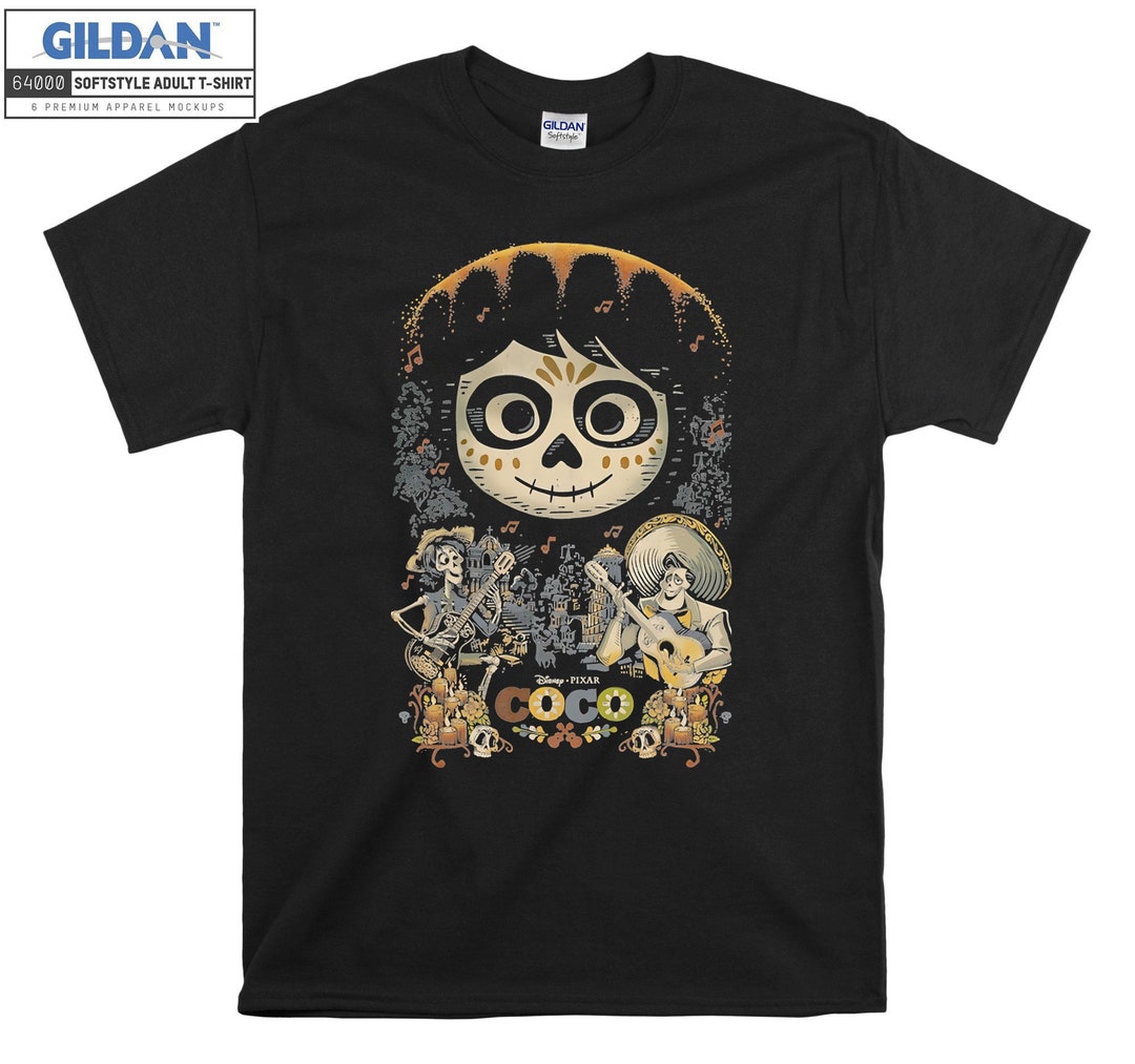 Disney Coco Miguel Scena Musicale T-shirt Felpa con cappuccio Bambini  Bambino Tote Bag Tshirt S-M-L-XL-XXL-3XL-4XL-5XL Gildan Oversize Uomo Donna 
