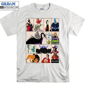 Disney Villains Boxes Of Profiles Shirt Hades Hook Scar Evil T-shirt, felpe con cappuccio per le feste per bambini e adulti, pigiama natalizio personalizzabile AC207
