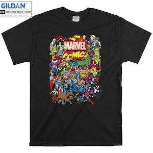 Marvel Comics Heroes Group Camiseta Hoody Kids Child Tote Bag Tshirt S-M-L-XL-XXL-3XL-4XL-5XL Gildan Oversized Men Women Unisex 7005