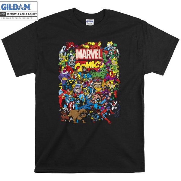 Marvel Comics Heroes Group T-shirt Hoody Kids Child Tote Bag Tshirt S-M-L-XL-XXL-3XL-4XL-5XL Gildan Oversized Men Women Unisex 7005