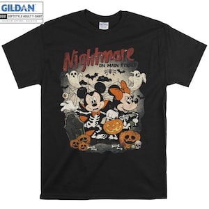 Vintage Mickey Minnie Halloween T-shirt Hoodie Kids Child Tote Bag Tshirt S-M-L-XL-XXL-3XL-4XL-5XL Gildan Oversized Men Women Unisex A820