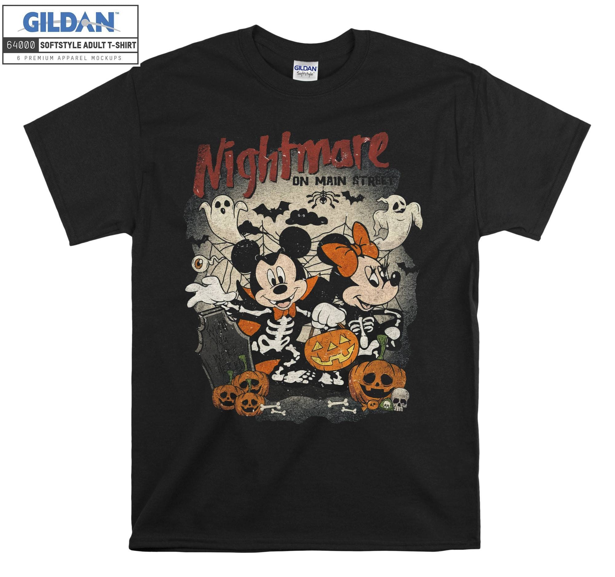 Vintage Mickey Minnie Halloween T-shirt Hoodie Kids Child Tote Bag Tshirt S-M-L-XL-XXL-3XL-4XL-5XL Gildan Oversized Men Women Unisex A820