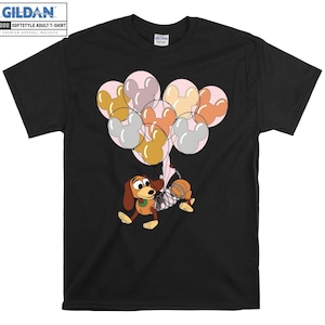 disney slinky dog with mickey balloon t shirt cute slinky toy T-Shirts, Kids & Adult Holiday Hoodies, Customizable Christmas Pajamas AB549