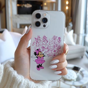 Custodia per telefono Disney Mickey e Minnie rosa con scritta "Lovely in Pink" AC30