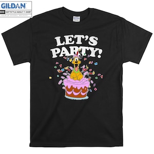 Pluto Let's Party Cute Dog Birthday T-shirt Hoody Kids Child Tote Bag Tshirt S-M-L-XL-XXL-3XL-4XL-5XL Gildan Oversized Men Women Unisex 7163
