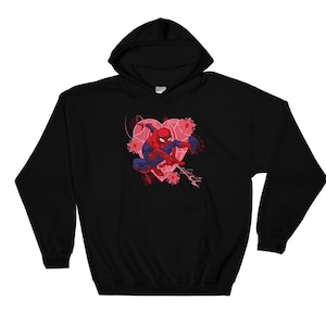 Marvel Cartoon Super Hero Spider Man Lovely Poster Hoodie Sweatshirt Pullover S-M-L-XL-XXL-3XL-4XL-5XL Oversized Men Women Unisex 6409
