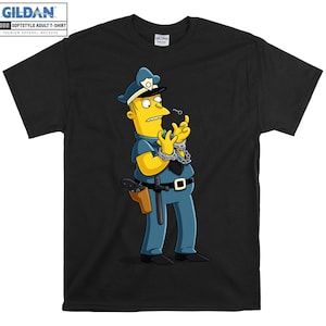 The Simpsons Clancy Wiggum Donut T shirt Art Cartoon T-shirt Tshirt S-M-L-XL-XXL-3XL-4XL-5XL Oversized Men Women Unisex 5065