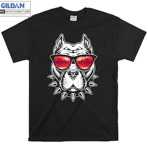 Pitbull Dog Party Lunettes Chien Pet T-shirt Hoody Kids Child Tote Bag Tshirt S-M-L-XL-XXL-3XL-4XL-5XL Gildan Oversized Men Femmes Unisexe 7160