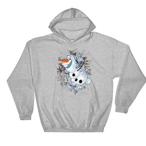 Disney Famous Cartoon Hero Olaf Poster Figure Hoodie Sweatshirt Pullover S-M-L-XL-XXL-3XL-4XL-5XL Oversized Men Women Unisex 6697
