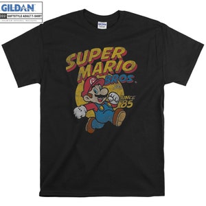 Super Mario Bros Gaming Lustiges T-Shirt Hoody Kid Kind Tragetasche Tshirt S-M-L-XL-XXL-3XL-4XL-5XL Gildan Oversized Herren Damen Unisex 7408