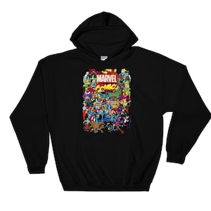 Marvel Comics Heroes Group Shot Graphic Marvel Family Hoodie Sweat  Pullover S-M-L-XL-XXL-3XL-4XL-5XL Oversized Men Women Unisex AB707