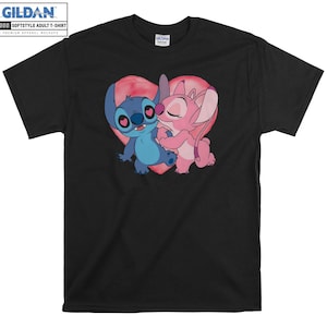 Disney Stitch And Angel Kissing T-shirt Hoody Kids Child Tote Bag Tshirt S-M-L-XL-XXL-3XL-4XL-5XL Gildan Oversized Men Femmes Unisexe 6810