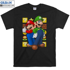 Nintendo Super Mario Luigi T-shirt Hoody Kids Child Tote Bag Tshirt S-M-L-XL-XXL-3XL-4XL-5XL Gildan Oversized Men Women Unisex 7136