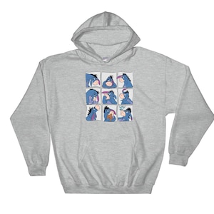 Disney Winnie The Pooh Eeyore Emotions  Disney Eeyore Hoodie Sweat  Pullover S-M-L-XL-XXL-3XL-4XL-5XL Oversized Men Women Unisex AC216