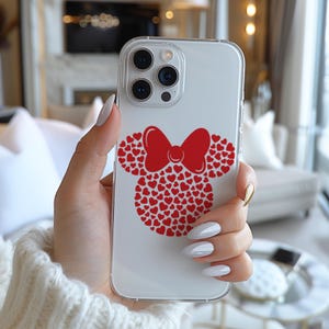 Disney Famosi personaggi dei cartoni animati divertenti Minnie Mouse figura con cuore Custodia per telefono 6283