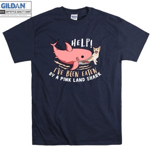 Ajuda eu fui comido camiseta gato tubarão engraçado t camisa tshirt oversized s m l xl xxl 3xl 4xl 5xl masculino feminino unisex d3555