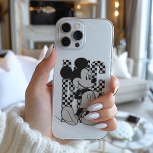 Custodia vintage per telefono con motivo a scacchi di Topolino e Disney Mickey Mouse AC971