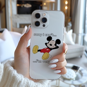 Disney Topolino Mi dispiace non posso Poster pigro Divertente Personaggi famosi dei cartoni animati Figura Custodia per telefono v520