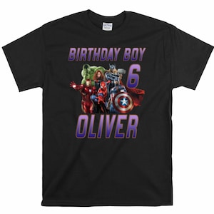 Avengers Vintage Iron Man Spider-man Comic Superhero Tee Shirt Personalized Custom Name Birthday Gift T-shirt For Boys Girl Kids Toddlers C6