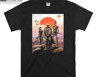 The Mandalorian Group Poster T-shirt Hoody Kids Child Tote Bag Tshirt S-M-L-XL-XXL-3XL-4XL-5XL Gildan Oversized Men Women Unisex 7348