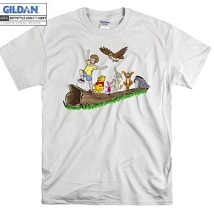 Winnie l'ourson et ses amis T-shirt à capuche enfants enfant sac fourre-tout Tshirt S-M-L-XL-XXL-3XL-4XL-5XL Gildan surdimensionné hommes femmes unisexe A1008