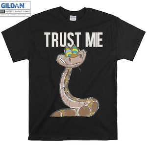 Affiche du livre de la jungle disney kaa, fais-moi confiance, t-shirts, sweats à capuche pour les fêtes pour enfants et adultes, pyjamas de Noël personnalisables AB586