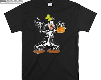 Goofy Skeleton Funny Halloween T-shirt Hoody Kids Child Tote Bag Tshirt S-M-L-XL-XXL-3XL-4XL-5XL Gildan Oversized Men Women Unisex 6913