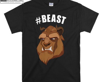 Disney Beauty And The Beast Hashtag Beast T shirt Hoodie Hoody T-shirt Tshirt S-M-L-XL-XXL-3XL-4XL-5XL Oversized Men Women Unisex 8582