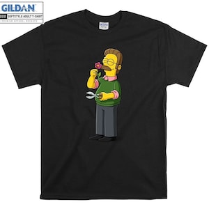 The Simpsons Ned Flanders T shirt Art Cartoon T-shirt Tshirt S-M-L-XL-XXL-3XL-4XL-5XL Oversized Men Women Unisex 5066