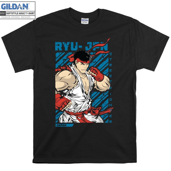 Street Fighter Ryu T-shirt à capuche enfants enfant sac fourre-tout T-shirt S-M-L-XL-XXL-3XL-4XL-5XL Gildan surdimensionné hommes femmes unisexe A328