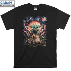 The Child Starry Night Baby Yoda Camiseta Hoody Kids Child Tote Bag Tshirt S-M-L-XL-XXL-3XL-4XL-5XL Gildan Oversized Men Women Unisex 7320