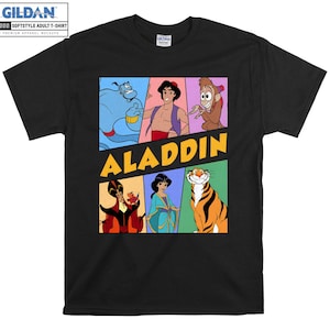 vintage Disney Aladdin T-shirt Sweat à capuche Enfants Enfant Sac fourre-tout Tshirt S-M-L-XL-XXL-3XL-4XL-5XL Gildan Surdimensionné Hommes Femmes Unisexe A626