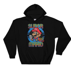 Famous Cartoon Hero Super Mario 85 Logo Poster Hoodie Sweatshirt Pullover S-M-L-XL-XXL-3XL-4XL-5XL Oversized Men Women Unisex 6444
