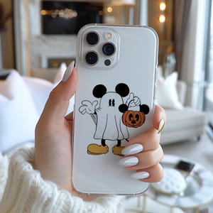 Disney Topolino Fantasma Cosplay Halloween Party Costume Divertente Famoso Personaggio dei cartoni animati Figura Custodia per telefono h61