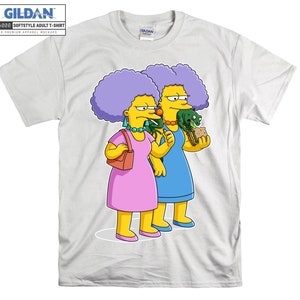 Les Simpsons Patty et Selma Bouiver Eat T-shirt Art Cartoon T-shirt T-shirt S-M-L-XL-XXL-3XL-4XL-5XL Oversize Hommes Femmes Unisexe 4817